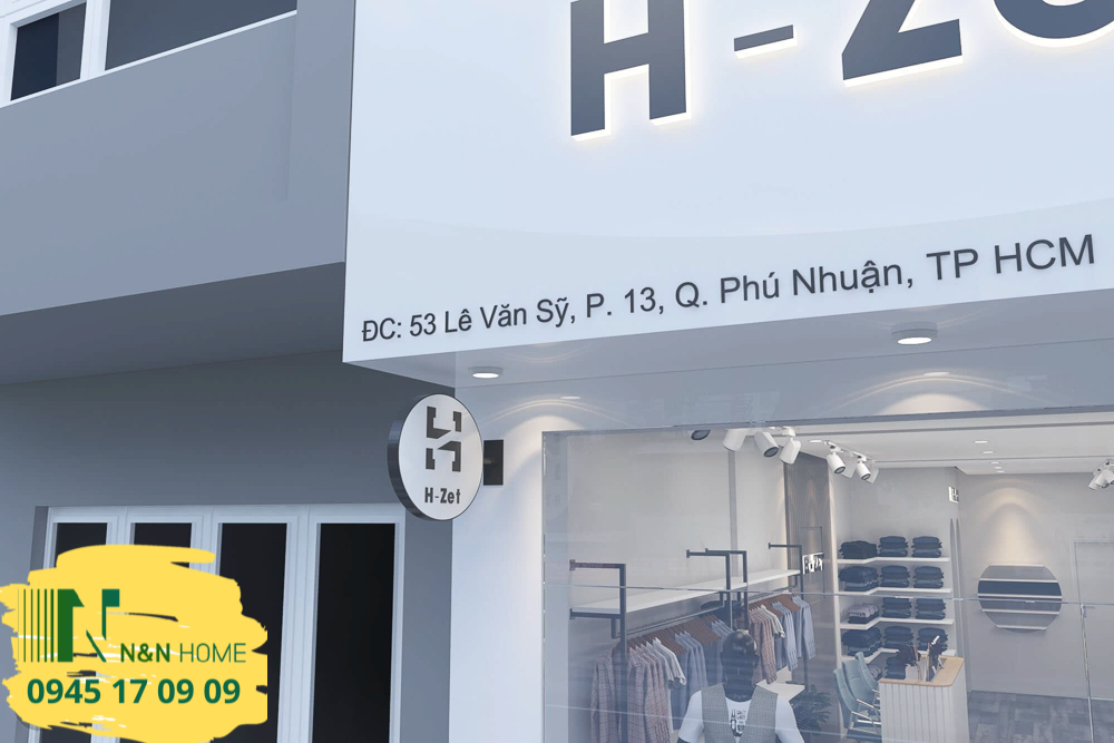 Thiết kế shop thời trang nam H-Zet ở Quận Phú Nhuận - TPHCM