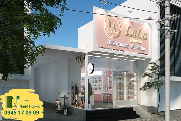 Thi công cửa hàng mỹ phẩm Lala Cosmetics tại Bình Dương