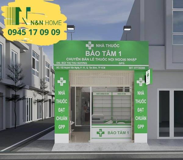 Thiết kế nhà thuốc Bảo Tâm 1 ở quận Tân Bình - TPHCM