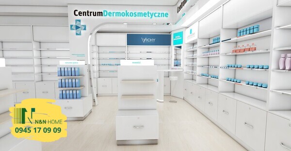 Dự án thiết kế nhà thuốc Centrum Dermokosmetyczne của anh Học ở quận 3 