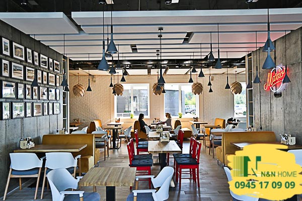 Thi công cửa hàng cafe phong cách công nghiệp ở Bình Thạnh - TPHCM