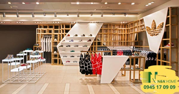 Thiết kế cửa hàng giày dép nam Adidas ở quận Thủ Đức - TPHCM
