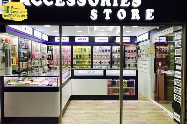 Thiết kế cửa hàng phụ kiện điện thoại Accessories Store thanh lịch tại quận 2 - TP.HCM