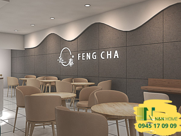 Thiết kế quán trà sữa Feng Cha siêu đẹp ở quận 1 - TPHCM