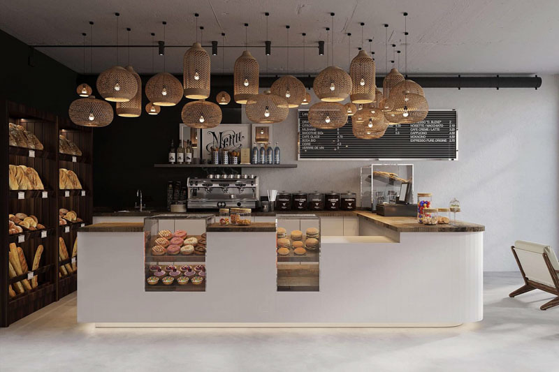 thiết kế quán cafe bánh ngọt